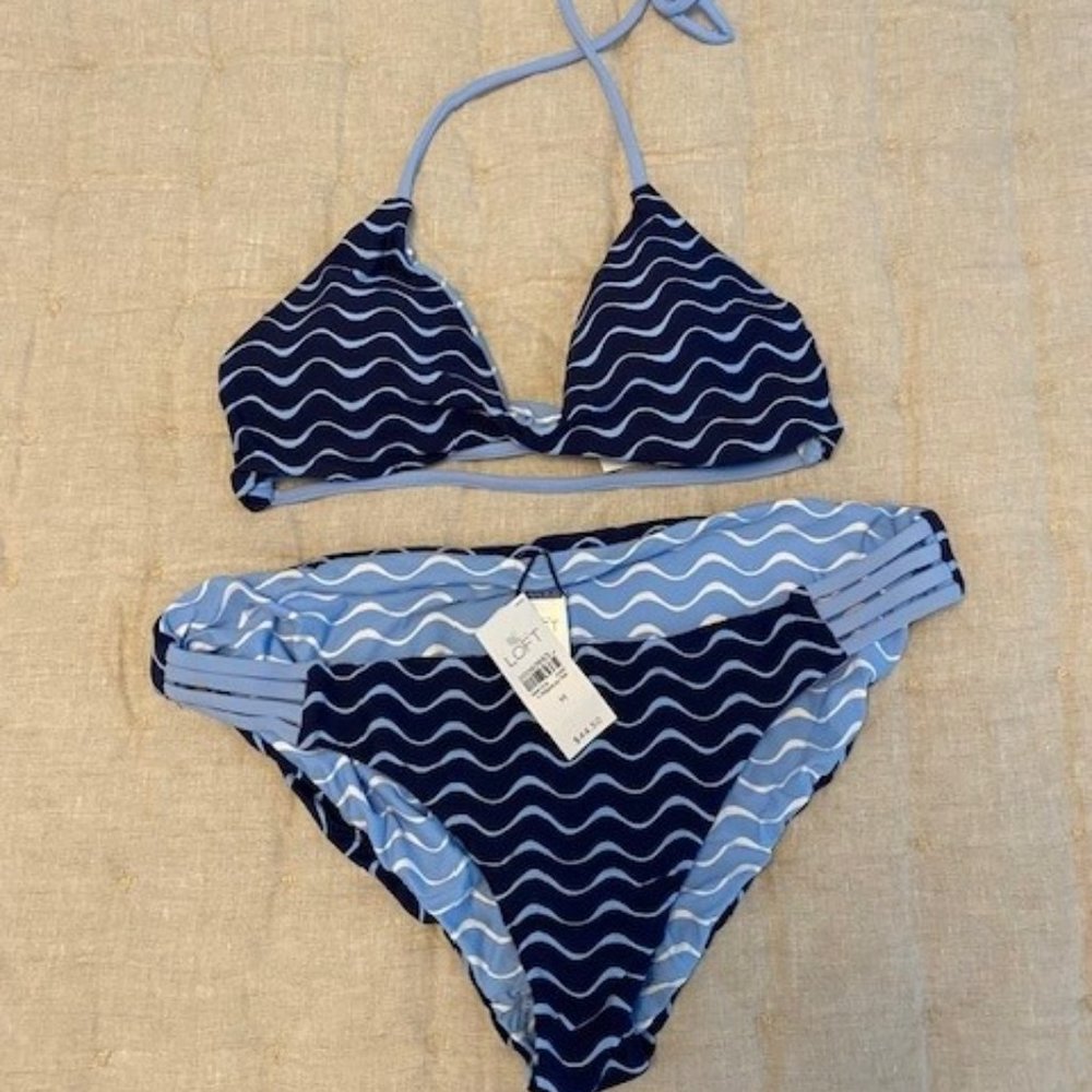 NEW WITH TAGS Loft women's reversible bikini size Medium